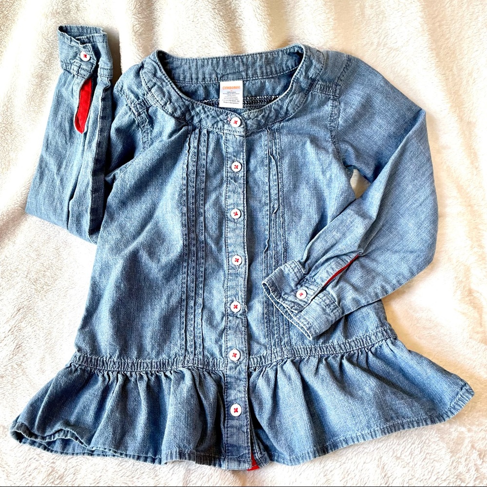 Gymboree Girls Chambray/Denim Peplum Shirt